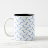 Mug de café géométrique moderne bleu et blanc (Gauche)