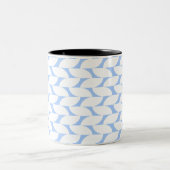 Mug de café géométrique moderne bleu et blanc (Centre)