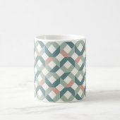 Mug de café géométrique moderne - Turquoise et cor (Centre)