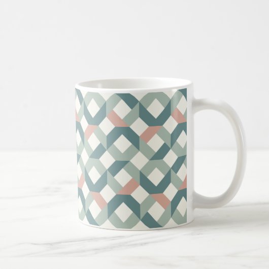 Mug de café géométrique moderne - Turquoise et cor (Droite)