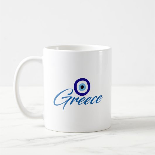 Mug de café grec mal aux yeux (Gauche)