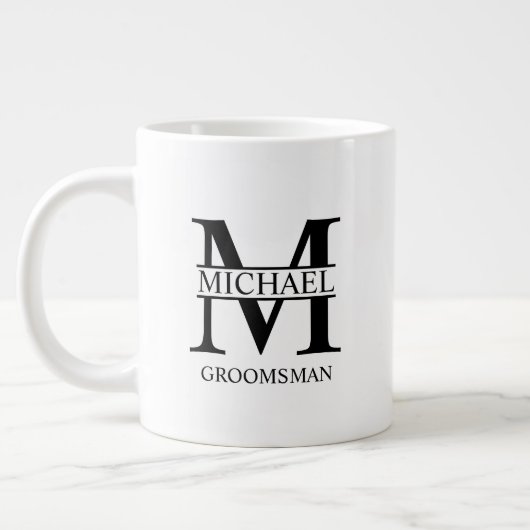 Mug de café Groomsman personnalisé classique (Gauche)