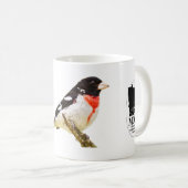 Mug de café Grosbeak à poitrine Rose (Devant droit)