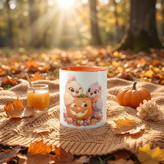 Mug de café Halloween Adorable Oiseaux