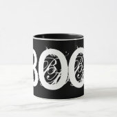Mug de café Halloween "BOO!" noir (Centre)