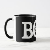 Mug de café Halloween "BOO!" noir (Gauche)