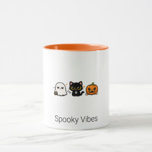 Mug de café Halloween Chat Mignon Effrayant Ghos