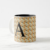 Mug de café Halloween mignon avec initiale (Devant gauche)