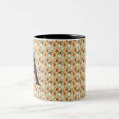 Mug de café Halloween mignon avec initiale (Centre)