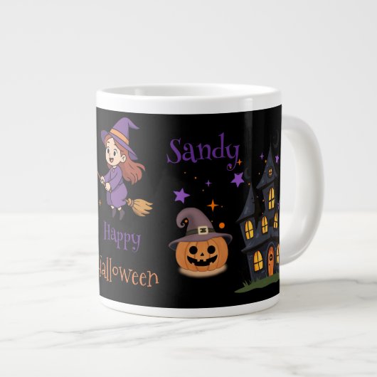 Mug de café Halloween personnalisé (Devant droit)