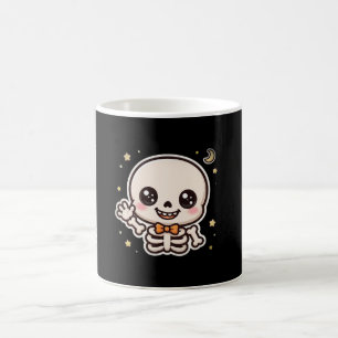 Mug de café Halloween squelette mignon qui agite