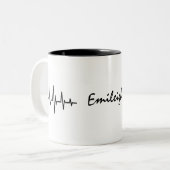 Mug de café Heartbeat personnalisé (Devant gauche)