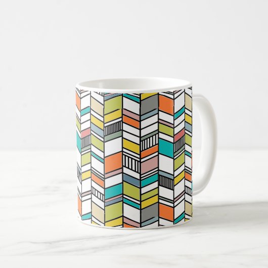 Mug de café Herringbone moderne du milieu du siècl (Devant droit)
