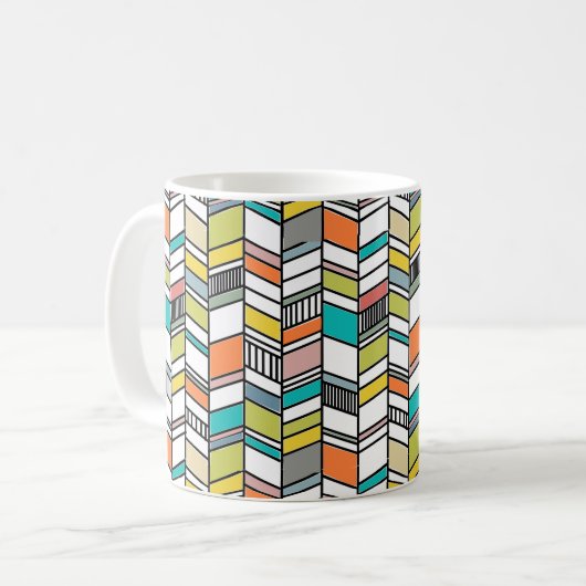 Mug de café Herringbone moderne du milieu du siècl (Devant gauche)