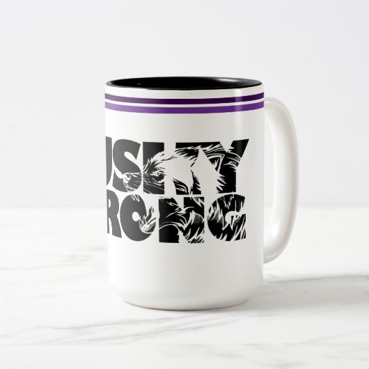 Mug de café Husky Strong (Devant droit)