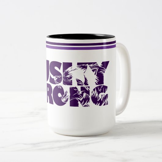 Mug de café Husky Strong (Devant droit)