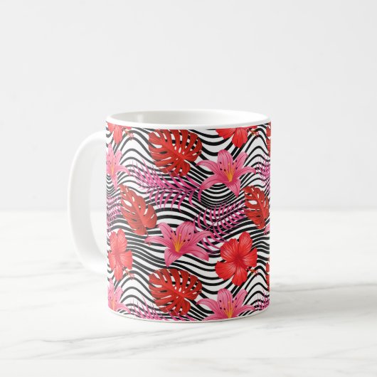 Mug de café imprimé tropical (Devant gauche)