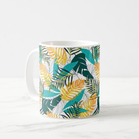 Mug de café imprimé tropical (Devant gauche)
