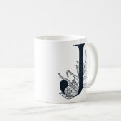 Mug de café initial Monogram J (Devant droit)