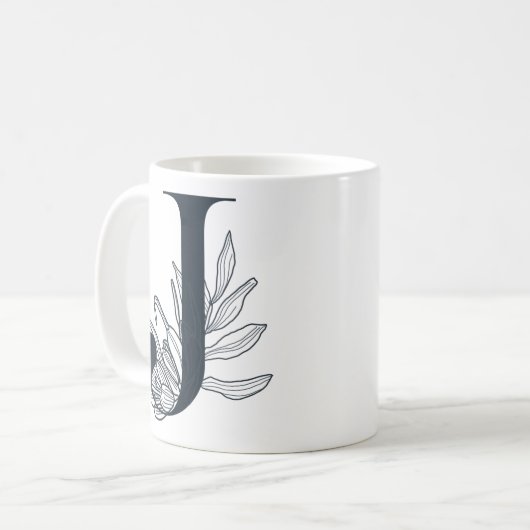 Mug de café initial Monogram J (Devant gauche)