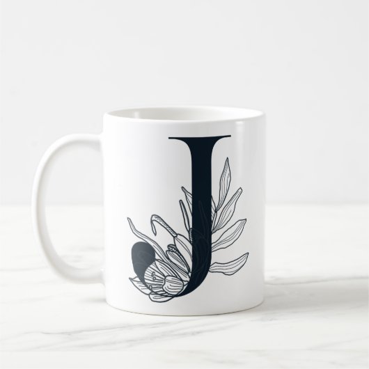 Mug de café initial Monogram J (Gauche)