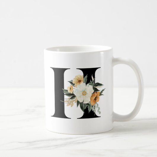 Mug de café initial Monogramme H (Droite)