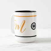 Mug de café initial monogramme unique (idée cadeau (Devant gauche)