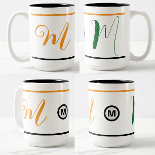 Mug de café initial monogramme unique (idée cadeau