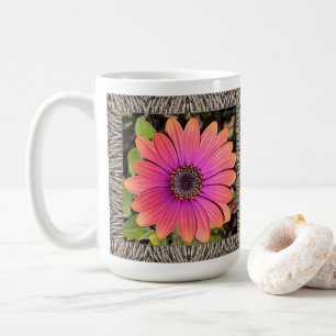 Mug de café inspirant avec des Gazanias brillants