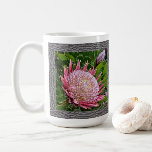 Mug de café inspirant avec thé rose (Avec donut)