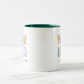 Mug de café intérieur vert 11oz avec nom Logo de l (Centre)