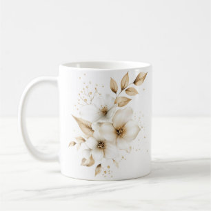 Mug de café ivoire floral