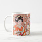 Mug de café japonais Geisha rose (Gauche)