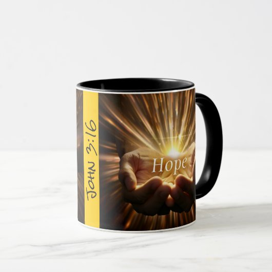 Mug de café, "Jean 3:16" Christian (Devant droit)