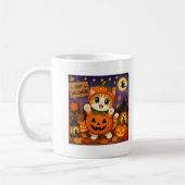 Mug de café Joyeux Halloween drôle de chat (Gauche)