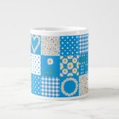 Mug de café Jumbo : Daisychains, Patchwork Faux (Devant)