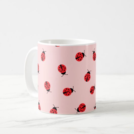 Mug de café Ladybug rose (Devant gauche)