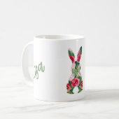 Mug de café lapin de Pâques à fleurs (Devant gauche)