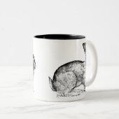 Mug de café lapin noir et blanc (Devant droit)