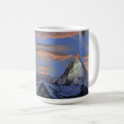 Mug de café - "Le Cervin au coucher du soleil" (Devant droit)