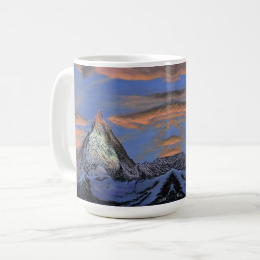 Mug de café - "Le Cervin au coucher du soleil" (Devant gauche)