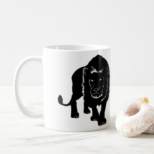 Mug de café Lion - Votre couleur (Avec donut)