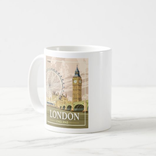 Mug de café Londres Angleterre - Taille 11oz (Devant gauche)