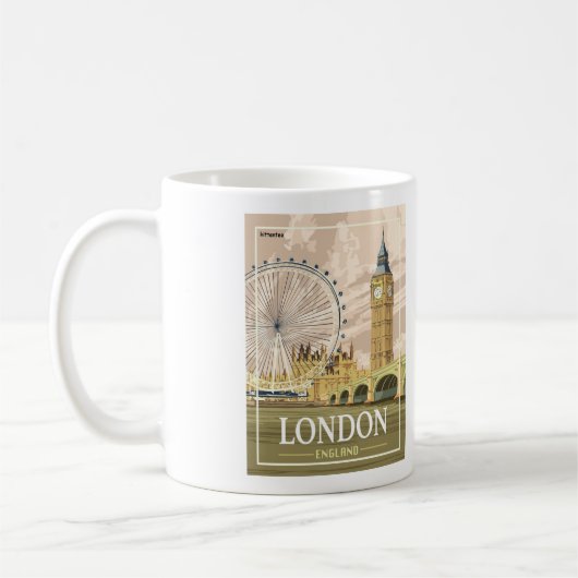 Mug de café Londres Angleterre - Taille 11oz (Gauche)