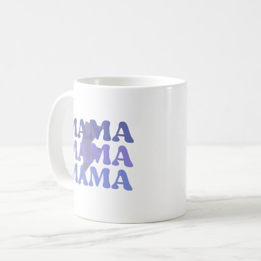Mug de café Mama Mama bleu et violet (Devant gauche)
