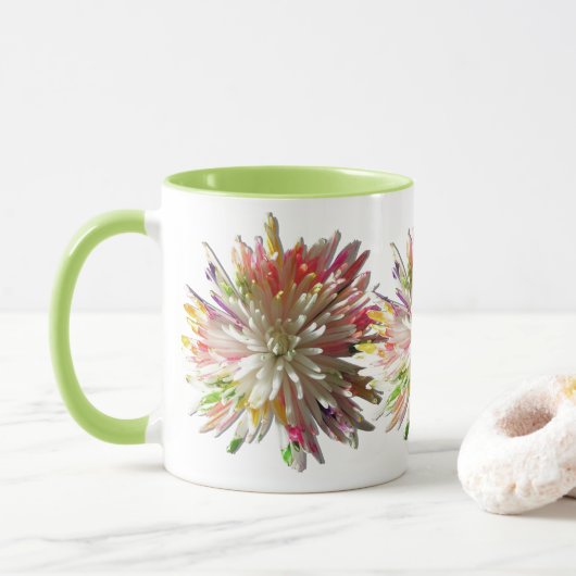 Mug de café - maman d'araignée blanche peinte (Avec donut)