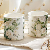 Mug de café Maman Roses Florales Blanches