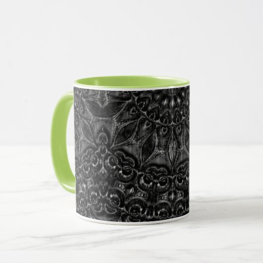 Mug de café Mandala au charbon de bois (Devant gauche)