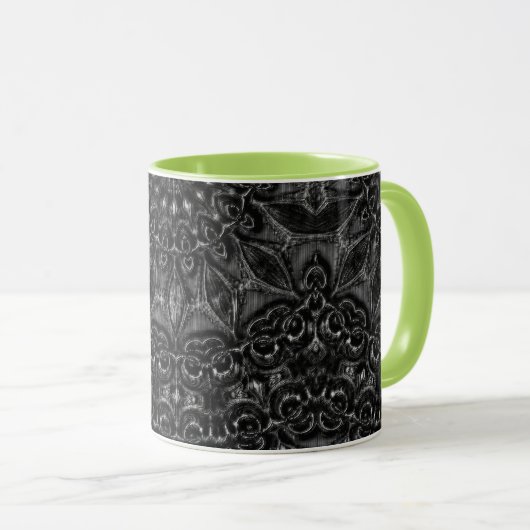 Mug de café Mandala au charbon de bois (Devant droit)