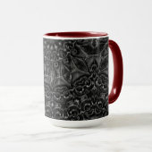 Mug de café Mandala au charbon de bois (Devant droit)